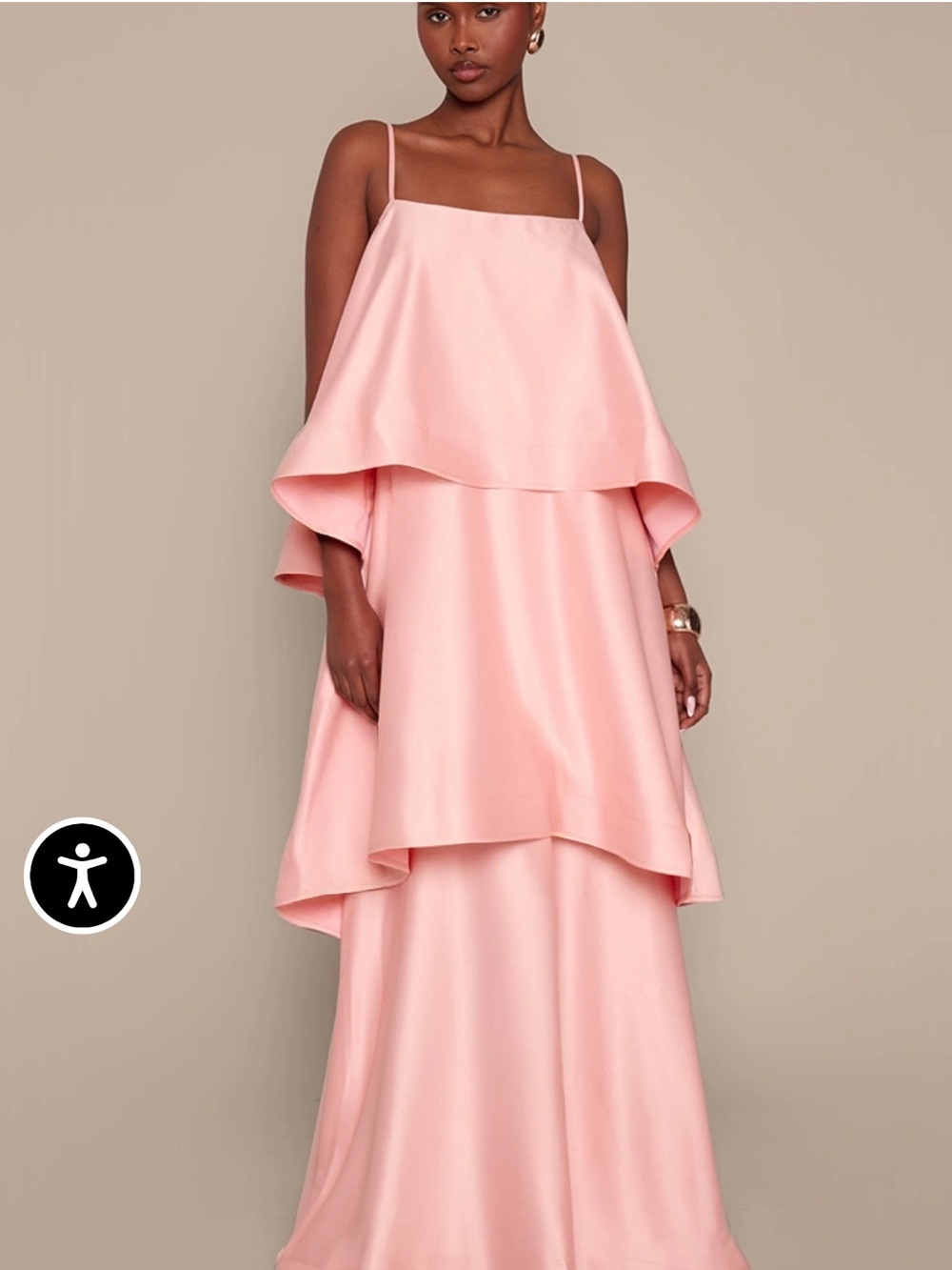PrettyLittleThing Pink Layered Maxi Dress